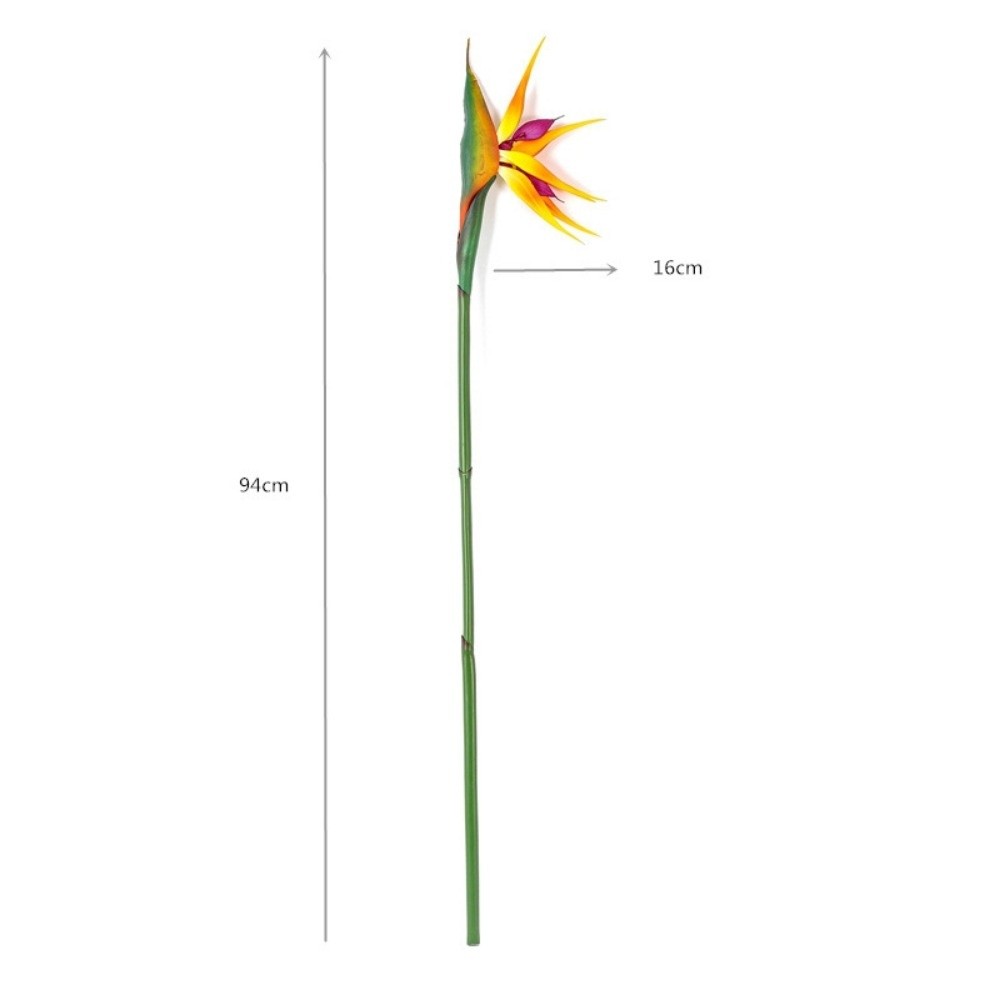 Bird Paradise Strelitzia - 新しいロングステム人工極楽鳥花飾り、本物のような質感の人工ストレリチアの花、DIY造花、家の装飾