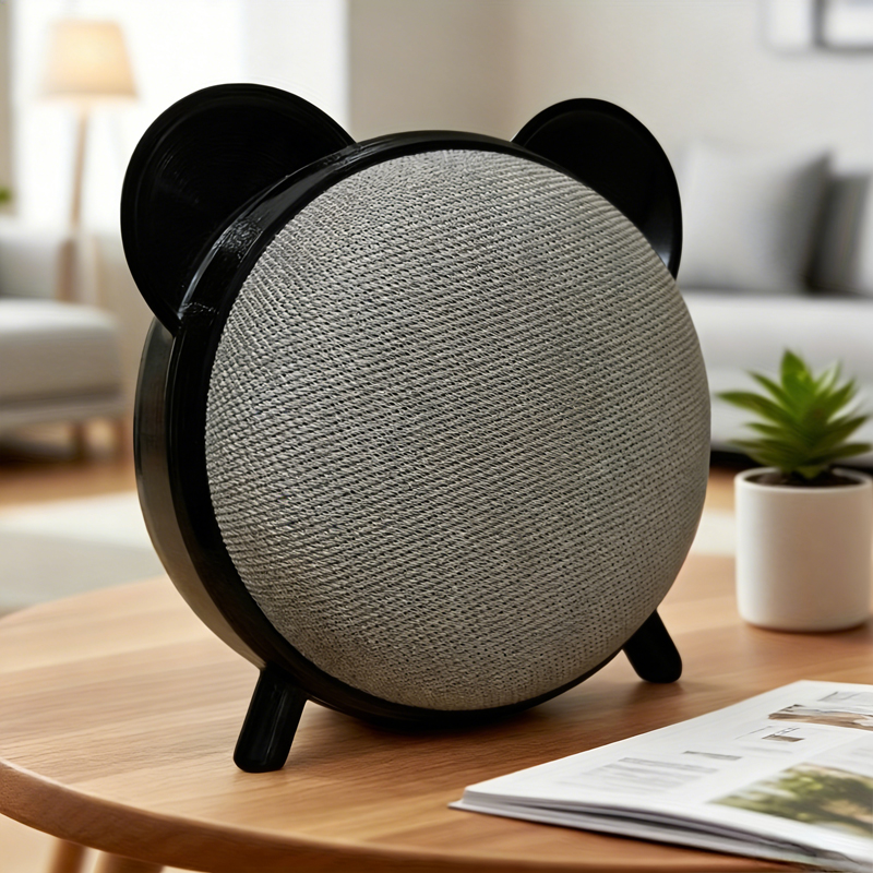 Google Speaker Nest Mini - Google Nest/Home Mini ディスプレイスタンドミニスマートスピーカー収納カバーブラックかわいいパンダ形状保護シェル