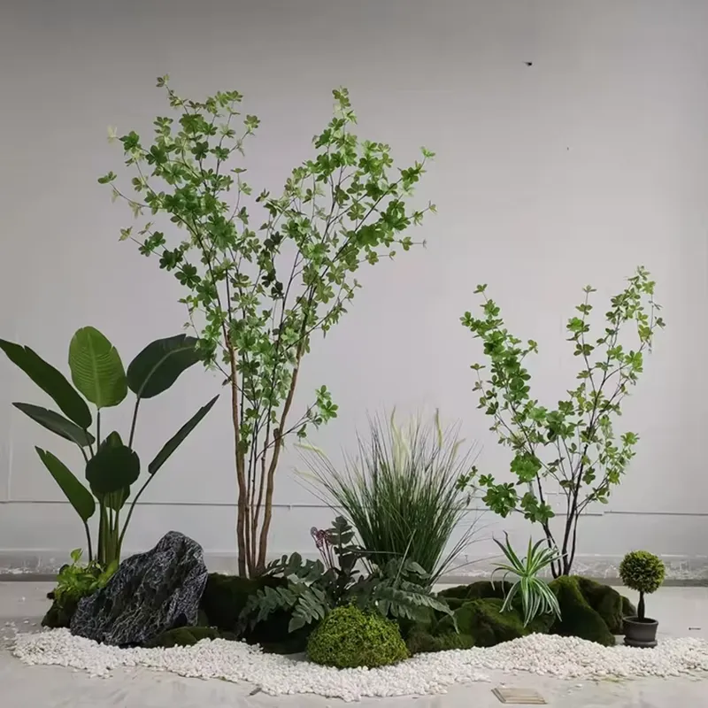 Ficus Lyrata Tree - ディスプレイアートクラフトフェイクフィカスリラータホームオフィスグラスツリーデコレーショントーマパーティー フィドルリーフフィグツリー人工植物