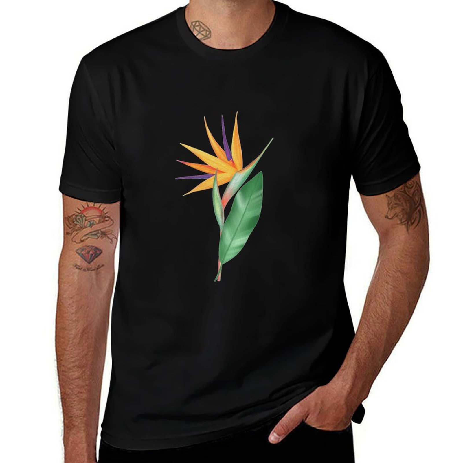 水彩画の極楽鳥花またはストレリチア・レジネア Tシャツ オー - Bird Paradise Strelitzia のレビューと価格