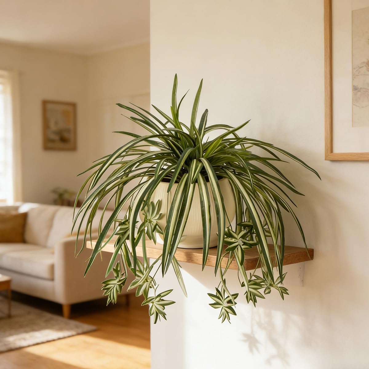 4個入り人工吊り下げスパイダープランツ、クロロフィツム、フェ - Spider Plant Hanging のレビューと価格