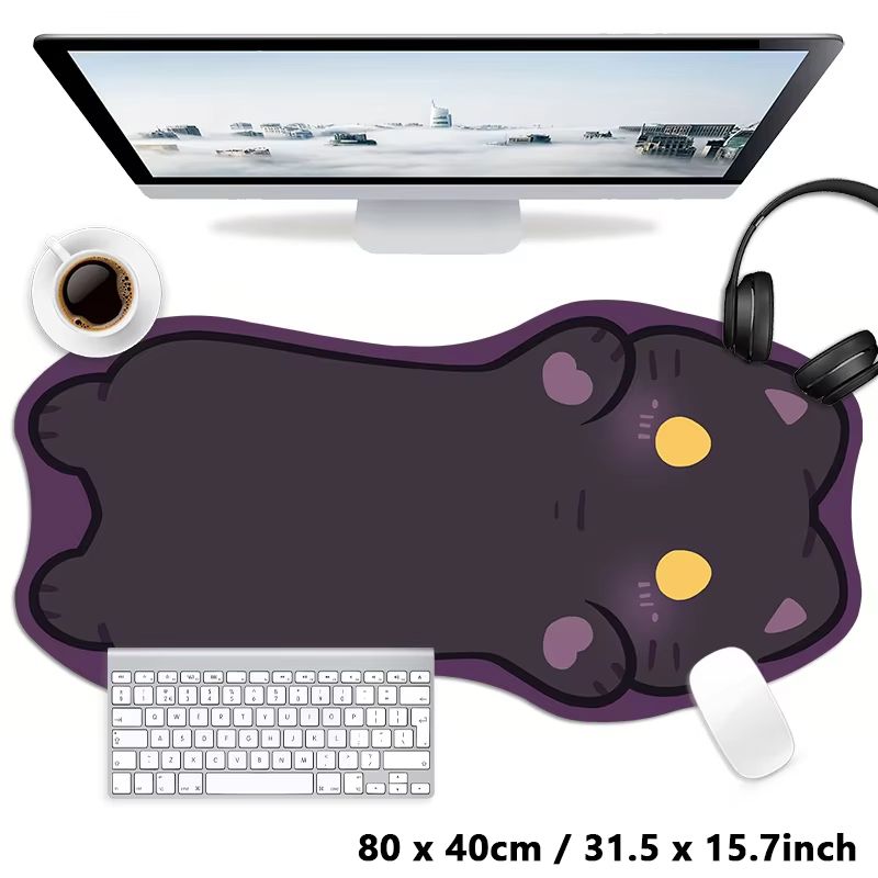 VIKAMA かわいい漫画の黒猫型マウスパッド パープルボー - Tradescantia Purple のレビューと価格