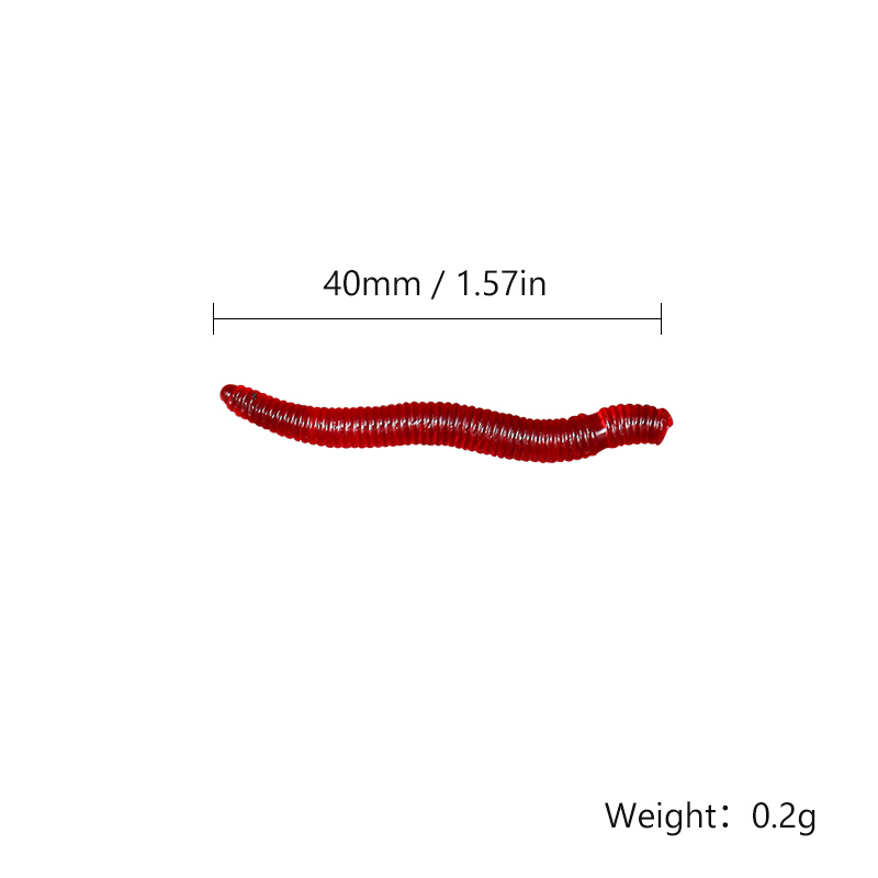 CIBO 50個入り-人工赤ワームソフトルアー 40mm 0 - Aglaonema Red のレビューと価格