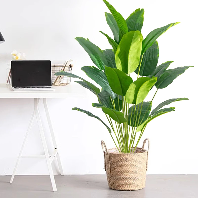 1個 人工観葉植物 大型 熱帯ヤシの木 フェイクバナナの葉  - Ficus Lyrata Tree のレビューと価格
